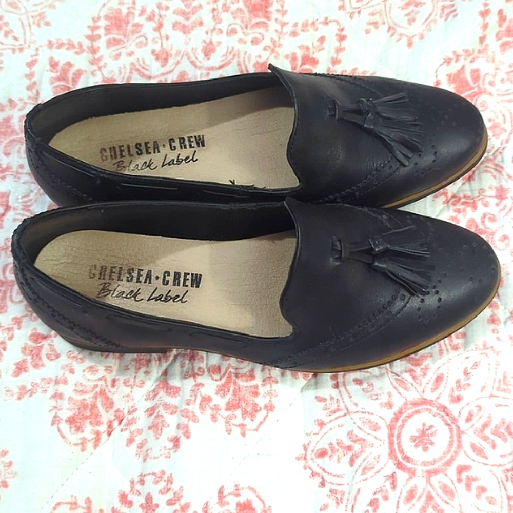 Chelsea Crew Black Label Tassel Loafers Size 37 Women's 6-6.5